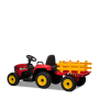 Tracteur électrique enfant avec remorque Rouge