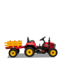 Tracteur électrique enfant avec remorque Rouge