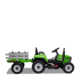 Tracteur électrique enfant avec remorque Vert