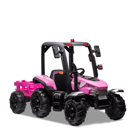 Tracteur enfant électrique agricole xl avec remorque Rose