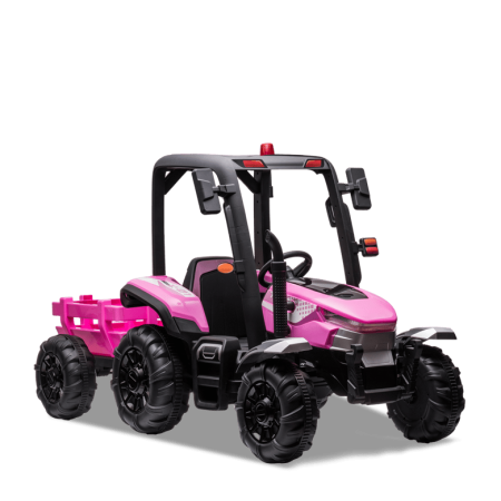 Tracteur enfant électrique agricole xl avec remorque Rose
