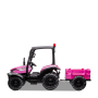 Tracteur enfant électrique agricole xl avec remorque Rose