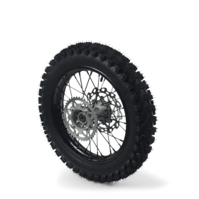 Roue complete arriere acier avec pneu YUANXING noire 14" - ø15