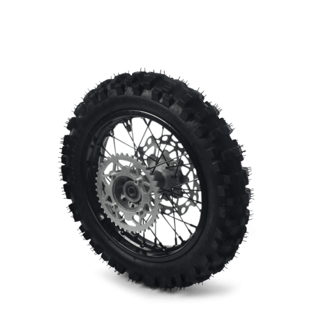 Roue complete arriere acier avec pneu YUANXING noire 12" - ø15