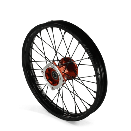 Roue avant aluminium 7116 volt racing moyeu 14" ø15 Orange