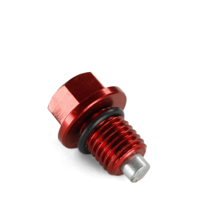Bouchon de vidange aluminium aimante rouge