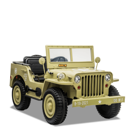 Voiture électrique enfant jeep willys 3 places 24V Sable