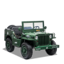 Voiture électrique enfant jeep willys 3 places 24V Vert