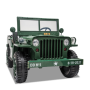Voiture électrique enfant jeep willys 3 places 24V Vert