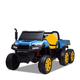 Tracteur électrique enfant 6x6 avec benne basculante V2 Bleu