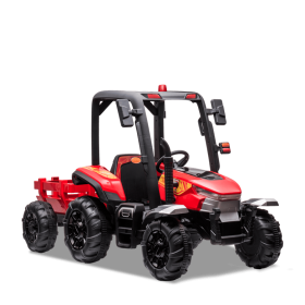 Tracteur enfant électrique agricole xl avec remorque Rouge