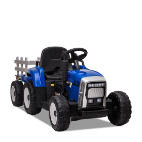 Tracteur électrique enfant avec remorque Bleu