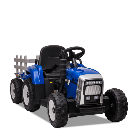 Tracteur électrique enfant avec remorque Bleu