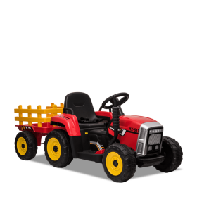 Tracteur électrique enfant avec remorque Rouge