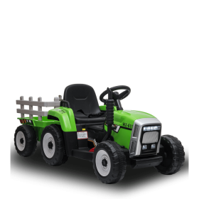 Tracteur électrique enfant avec remorque Vert
