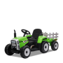 Tracteur électrique enfant avec remorque Vert