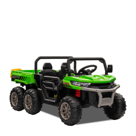 Tracteur enfant 6x6 avec benne basculante électrique Vert