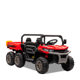 Tracteur enfant 6x6 avec benne basculante électrique Rouge