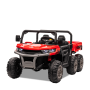Tracteur enfant 6x6 avec benne basculante électrique Rouge