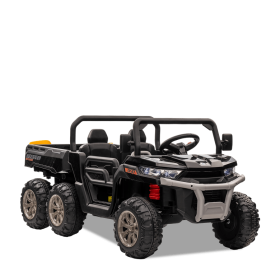Tracteur enfant 6x6 avec benne basculante électrique Noir