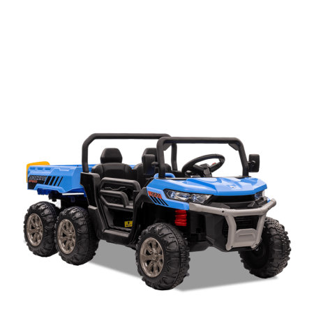 Tracteur enfant 6x6 avec benne basculante électrique Bleu