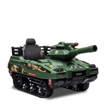 Tank militaire électrique enfant avec son canon tireur Vert